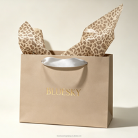 Sac cadeau de luxe en papier d'art avec poignée en ruban pour bijoux de mariage, montres et lunettes, idéal pour la vente au détail, avec papier de soie