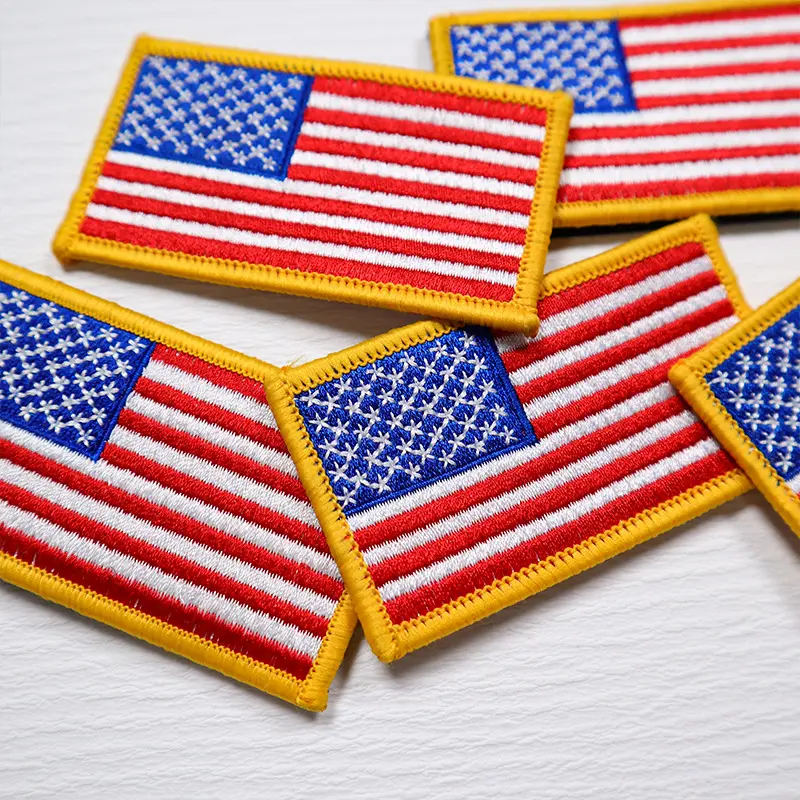 Patch ricamata bandiera USA personalizzata all'ingrosso degli stati uniti d'america