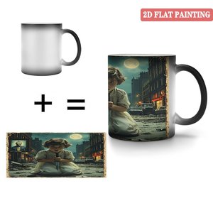 แก้วเปลี่ยนสีลายฝ้าสีดำ 11 ออนซ์ เซรามิก แก้วกาแฟชาเปลี่ยนสีได้ - Product Image 4
