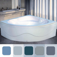 Baignoire d'angle moderne 150x150 cm en acrylique, de luxe, pour massage et immersion, en matériaux écologiques, avec drain réversible, pour hôtels et villas