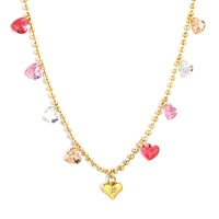 Collier chaîne à maillons de luxe en zircon coloré plaqué or, style classique, fabriqué en usine, tendance pour femme, bijoux en promotion