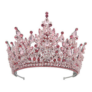 Diadème de Mariage en Cristal Personnalisé Miss Univers, Coiffe Couronne de Reine pour Mariée et Femmes en Vert, Bleu, Rouge, Violet, Or - Product Image 1