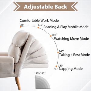 Hiện Đại Có Thể Điều Chỉnh Giữa Thế Kỷ Đồ Nội Thất Phòng Khách Nhung Vải Cánh Tay Giọng Phòng Chờ Ghế Bằng Gỗ Với Ottoman Cho Phòng Ngủ Bán - Product Image 4