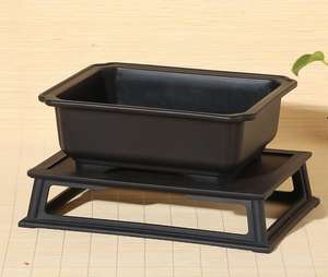 12,1*12,1 cm arcilla púrpura bonsái maceta cuadrada de plástico suculenta maceta para uso en el hogar o centro comercial - Product Image 2