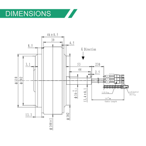 Moteur de moyeu de roue bibo à aimant permanent 7 N.m WS55L-07A250C-MGGA03, prix direct usine - Product Image 3