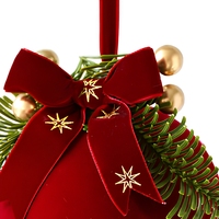 Boules de Noël en velours rouge à suspendre