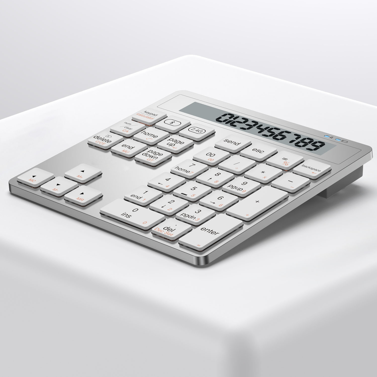 Bluetooth & 2.4G Wireless Number Pad With Calculator - 34 Key Slim Numpad For Laptop PC