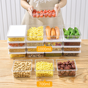 Ensemble de boîtes en <span class=keywords><strong>plastique</strong></span> pour réfrigérateur Boîte de <span class=keywords><strong>conservation</strong></span> des aliments Boîte de rangement de <span class=keywords><strong>conservation</strong></span> de la fraîcheur des légumes de grande capacité - Product Image 4