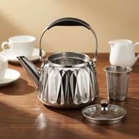 Bouilloire à eau en acier inoxydable de style moderne, design coréen, compatible induction et pratique pour la maison