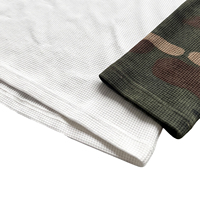 T-shirt à manches longues personnalisé en tricot gaufré camouflage de haute qualité, broderie 3D, manches raglan, style baseball