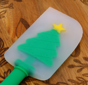 Hot Sale Patisserie New <strong>Baking</strong> Multi Use <strong>Spatula</strong> Christmas <strong>Silicone</strong> <strong>Spatulas</strong> Santa X-mas Resistant Food Cream Scraper