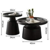 Nouvelle arrivée : table basse ronde en acier avec revêtement en poudre, style tendance pour salon