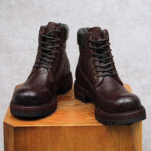Botas de Tobillo Marrones de Alta Calidad para Hombre, Mocasines de Cuero Genuino Lavado, Estilo Retro, con Cordones y Suela Antideslizante - Product Image 6