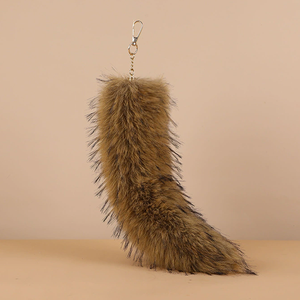 38cm Fluffy Big Faux Fox Fur Tail for Custom Keychain Bag Decoration 38cm Fake Fox Tail Pendant Plush Keychain - Product Image 3