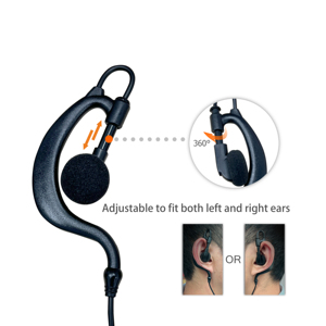 Fabricant prix usine talkie-walkie casque avec micro compatible Kenwood radios 2 broches en forme de G crochet d'oreille (6 ensemble/<span class=keywords><strong>noir</strong></span>) - Product Image 2