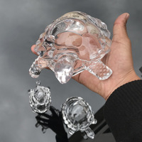 Ornement de tortue en cristal gravé à la main, décoration de la maison, cadeau porte-bonheur, sculpture d'animal, statue