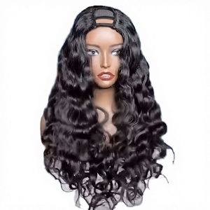Wholesale Medium Remy Hair <b>U</b> <b>Part</b> Indian Curly Human Hair <b>Wig</b> Handmade No Leave Thin <b>Part</b> Vietnamese Hair - Product Image 1