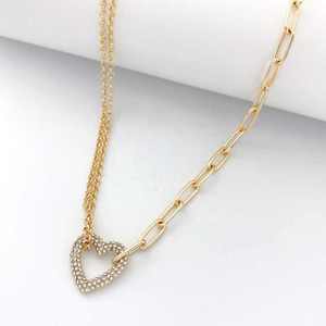 Encantadora joyería de moda chapado en oro corazón diamante colgante collar para mujer producto a granel - Product Image 5