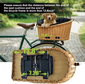 Cesta Trasera <span class=keywords><strong>para</strong></span> Bicicleta Yulin Jiafu <span class=keywords><strong>para</strong></span> Perros, Transportín de Mimbre <span class=keywords><strong>para</strong></span> Mascotas <span class=keywords><strong>para</strong></span> Perros Pequeños y <span class=keywords><strong>Gatos</strong></span> con <span class=keywords><strong>Rejilla</strong></span> <span class=keywords><strong>Protectora</strong></span> y Forro - Product Image 5