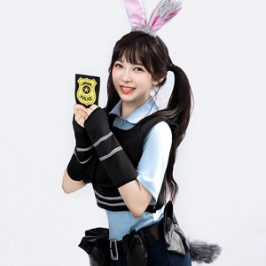 Disfraz de Cosplay de Judy Bunny de Yi Xiaoyi, Uniforme de Policía para Mujer, Talla Adulto, Conjunto Completo con Chaleco, Pantalones y Top, Atuendo para Conventión de Anime - Product Image 4
