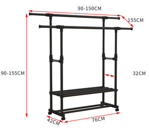 GG23 Acier inoxydable Cintre unipolaire chambre <span class=keywords><strong>à</strong></span> coucher salon Fplding Racks Stretch vêtements chapeau cintre support avec étagère <span class=keywords><strong>à</strong></span> chaussures - Product Image 4