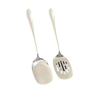Stainless Steel Mini Spatula Set 2 Pieces Dishwasher Safe Kitchen Serving Spoon Stir Fry <b>Utensils</b> - Product Image 5