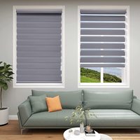 Stores zébrés personnalisables Options sans fil/manuel pour le traitement des fenêtres Tissu semi-opaque vertical intégré électrique
