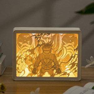 5 diseños Anime <span class=keywords><strong>Uzumaki</strong></span> lámpara de tallado de papel 3 tipos de patrón de luz marco caja de luz Sasuke USB Powered LED lámpara de sombra Interruptor táctil - Product Image 1