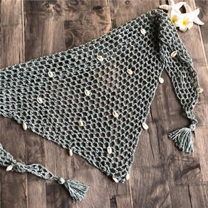 Copricostume all'uncinetto a rete con motivo a conchiglia, scialle estivo sexy traforato per donna, protezione solare - Product Image 6