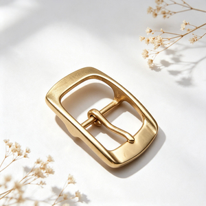 Fashion Brass Roller Buckle, Glossy Finish Strap Adjustment Buckle, Handmade Leather Fitting, Dog <b>Collar</b> & Backpack Hardware - Product Image 1