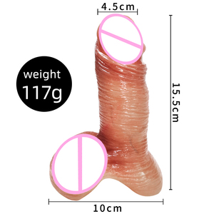 Realistischer echter flüssiger Silikon <span class=keywords><strong>dildo</strong></span> mit Öl beschichtung Sexspielzeug für Erwachsene und Mädchen für Männer aus ABS-Material - Product Image 6