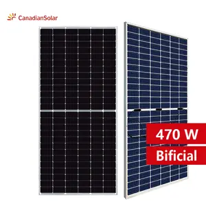 CanadianSolar Panel Matahari Silikon Monokristalin Luar Ruangan, Panel Surya Monokristalin Oem 450W-500W