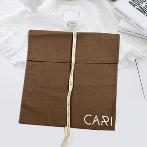 Custom Logo stampato in tela di cotone organico cuscino bambino abbigliamento sacchetto di imballaggio con busta cravatta sacchetto di polvere - Product Image 3