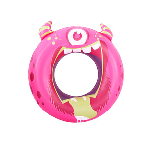 Cartoon Monster <b>Inflatable</b> Swim Ring For Kids 2 To 4 Years PVC Floatation Device Unisex <b>Bath</b> Toy - Product Image 1