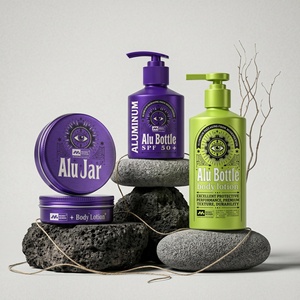 Refillable Matte Aluminum <b>Pump</b> <b>Bottle</b> for Body Butter and Lotion Eco-conscious Skincare Packaging Set - Product Image 4