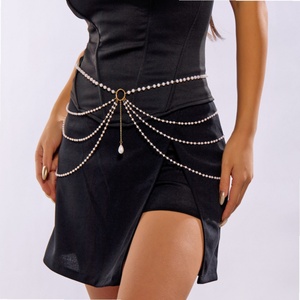 Cadena de cintura boho con estrellas de mar en capas, cadena de vientre dorada con conchas y perlas, accesorios de joyería corporal para fiesta de verano en la playa para mujer - Product Image 6