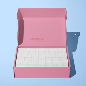 Boîte aux lettres en carton ondulé rose avec logo de marque personnalisé Boîte d'emballage d'extension de cheveux avec impression couleur - Product Image 3