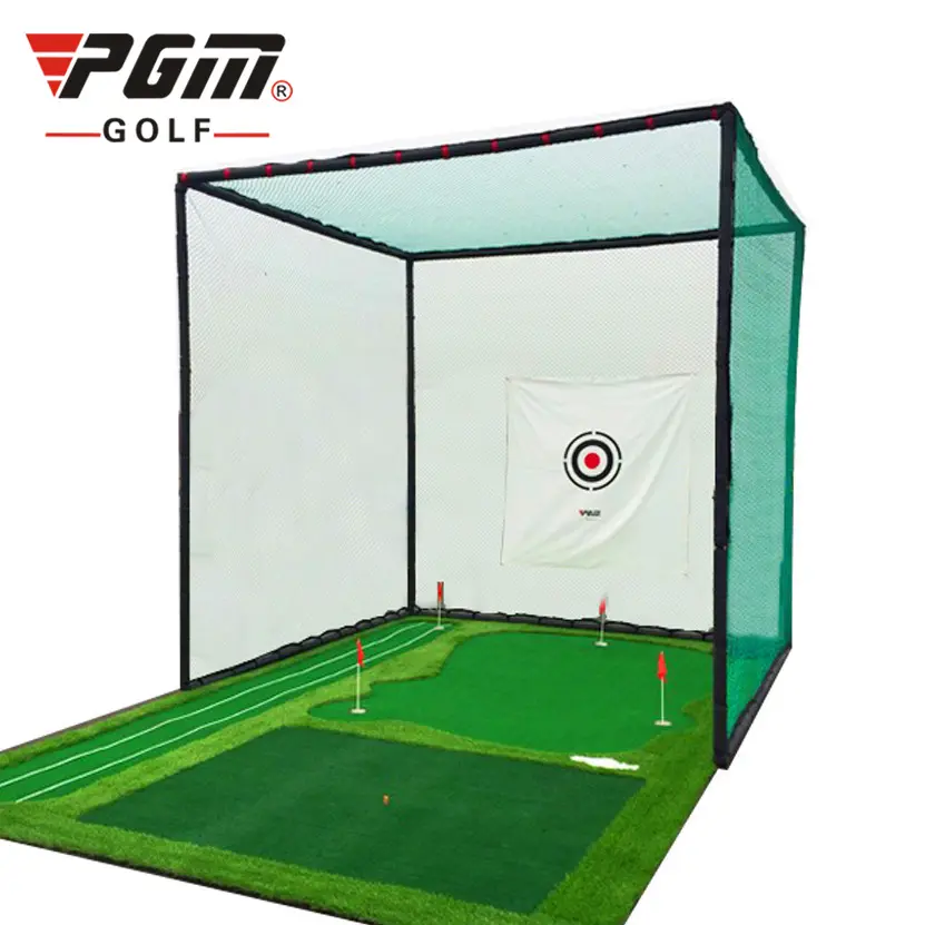 PGM Jaring Latihan Golf 3X3X3M, Alat Bantu Latihan Luar Ruangan Mengemudi, Jaring Pemotong, Kandang Latihan Golf