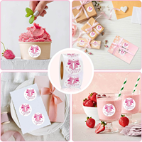 Offre Spéciale : Étiquettes Adhésives Roses avec Nœud « Merci » pour Petites Entreprises – Commande Minimum 500 Pièces