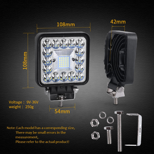 Luces de Trabajo LED Universales de 4 Pulgadas para Autos, Camionetas y SUVs, 48W, Lámpara de Proyección y Reflector Todoterreno, Nueva, 12V 24V, LED Cuadrada para Vehículos - Product Image 4