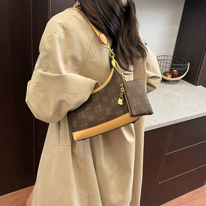 2025 mới sang trọng PU phụ nữ của phụ nữ Túi Messenger không thấm nước dây kéo đa chức năng hàng ngày Túi xách kẻ sọc mô hình chéo cơ thể Vai - Product Image 5