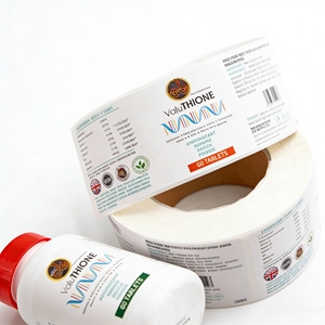 Étiquette autocollante imprimée pour produits de santé, étiquette de boisson nettoyante au supplément de vitamine C, étiquette de jus en BOPP nacré - Product Image 3