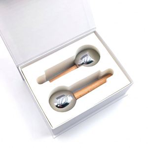 लकड़ी का हैंडल स्टेनलेस स्टील बर्फ लहर गेंद गर्म और ठंडा कंप्रेस मालिश घर और सौंदर्य सैलून के लिए - Product Image 3