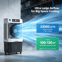 Refroidisseur d'air évaporatif commercial sur pied 3-en-1 (refroidisseur, humidificateur et ventilateur) avec réservoir de 120 L pour le refroidissement des élevages avicoles