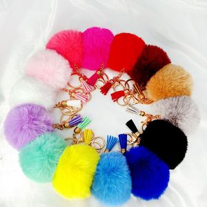 2026 New Color Fresh Tassel Imitation Rex <b>Rabbit</b> Fur Ball Handmade Key Chain Pendant Ladies Bag Ornaments Creative Tote Pendant - Product Image 1