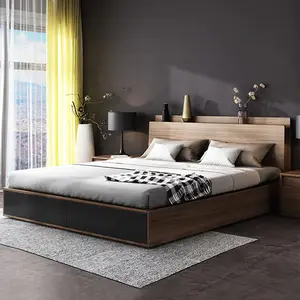 가구 세트 제기 및 낮출 수 조절 나무 스토리지 침대 홈 가구 세트 인기있는 디자인 다기능 침실