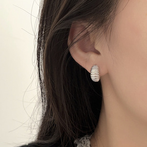 Yinruitai S925 Sterling <b>Silver</b> Hoop Earrings Women's Minimalist Geometric <b>Studs</b> For Everyday Wear - Product Image 4