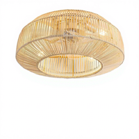 Lampe de plafond à montage en surface, style industriel nordique et américain, en corde de jute et corde de papier, best-seller transfrontalier rétro