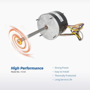 Moteur de ventilateur de condenseur 10728, remplace pour 10728, FSE1026S, <span class=keywords><strong>D909</strong></span>, 3728, W51-14CJA1-01, 1/4HP, 1075RPM, 208-230V - Product Image 6