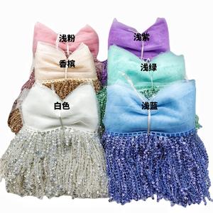 Tendencia 16cm transparente con cuentas lentejuelas borla flecos encaje colorido plata lentejuelas borla recorte <span class=keywords><strong>novia</strong></span> para vestido ropa - Product Image 2
